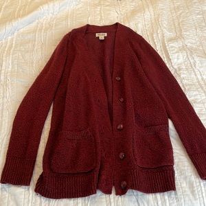 Women’s burgundy cardigan